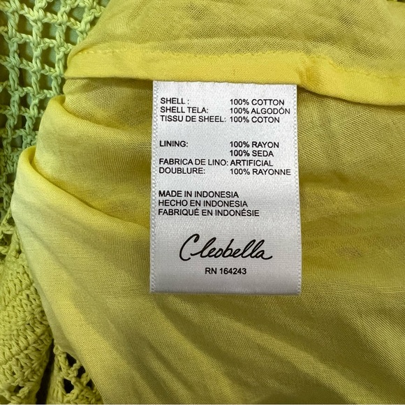 Cleobella Joy Crochet Midi Dress Chartreuse Yellow Size Large NWT Resort Beach - Picture 10 of 11